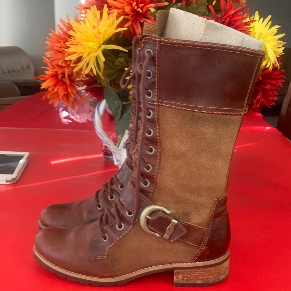Timberland Bethel buckle knee boots.